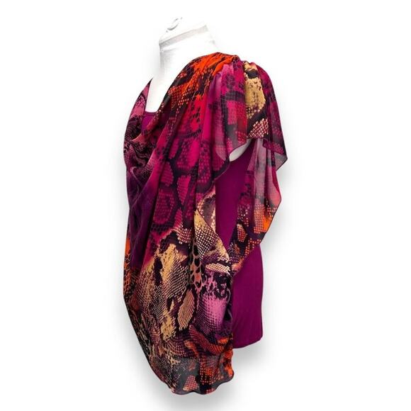 Live And Let Live Womens Plus Size 1X Drape Top Polyester/Rayon - Picture 3 of 9